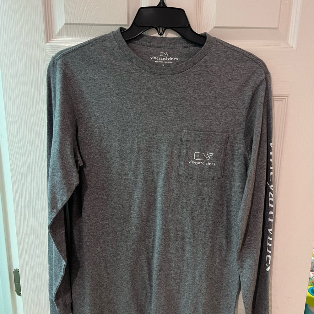 Vineyard Vines Men's Charcoal Long Sleeve Tee